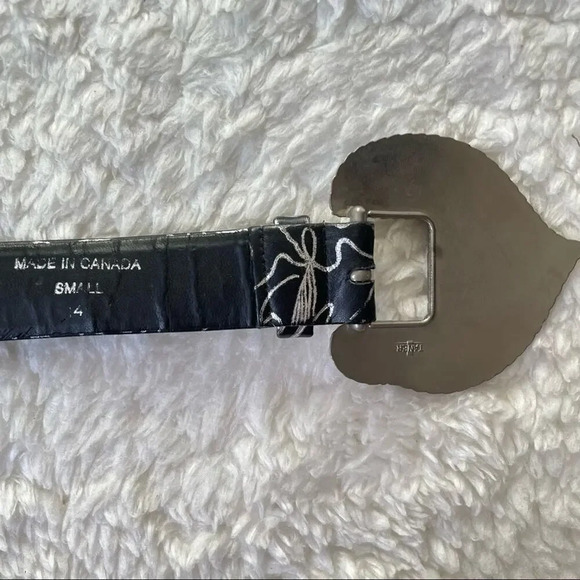 Carol Van Wyck Vintage Chunky Buckle Black Grey Printed Western Belt